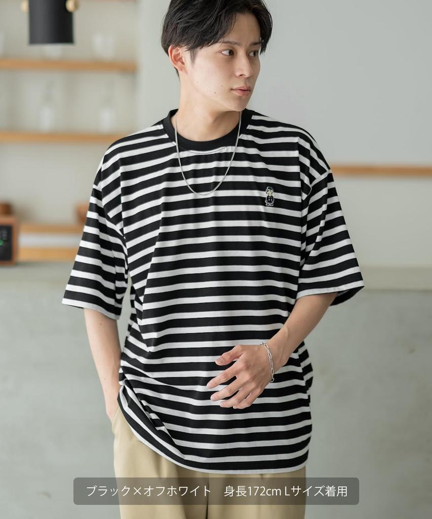 IMPROMES Casual SIDEWAYSTANCE Embroidered Downer Dog Border Short Sleeve T-Shirt, Men's, Off-White X Navy