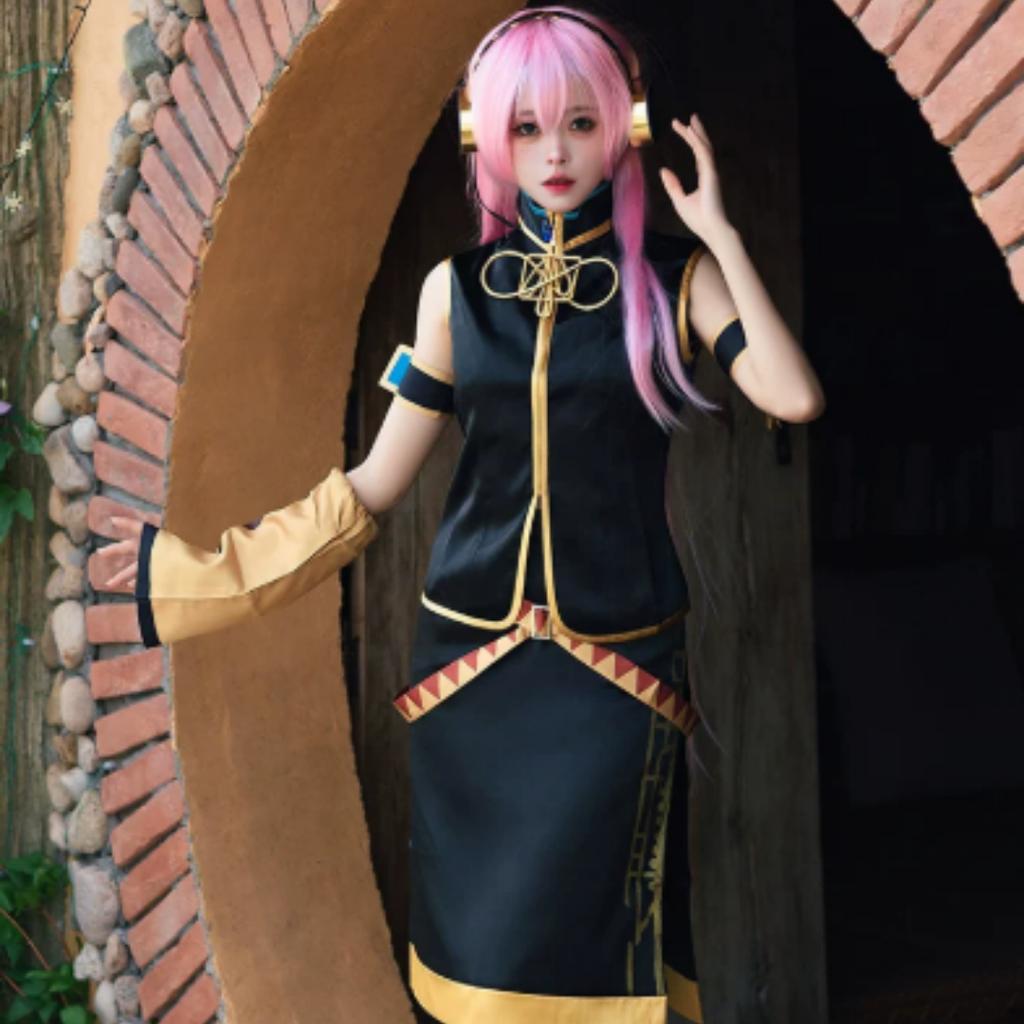 Cosplay completo di Vocaloid Megurine Luka Costume per Role Play di Cantante Virtuale per Donne