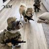 Pet Gift for Dog Lovers Tactical Soldier Costume, Halloween Military Outfit, Harness Doggy Hero Costume Uniform with Hat, Funny Cosplay Outfit