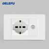 DELEFU Italian Standard White 118 Type Wall Switch Socket with USB + TYPE-C Socket Is Suitable for Hotels and Households.