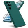 Silicone Case - BOOLING - for Samsung Galaxy S26 Ultra - Anti-Scratch Shockproof - 2 Screen Protectors - Night Green