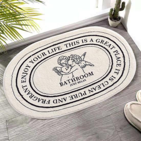 Non-slip Floor Mat Durable Quick Drying Bright Color Non-slip Floor Mat Letter Pattern Bathroom Absorbent Doorway Carpet Doorway Carpet