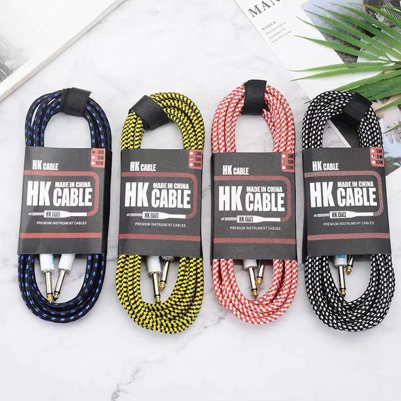 HK Brand 3M Braided Electric Guitar Audio Cable - High-Fidelity Connection for Sound Systems