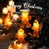 Gingerbread Man LED Christmas Fairy Lights - Holiday Atmosphere Decoration (Yellow)