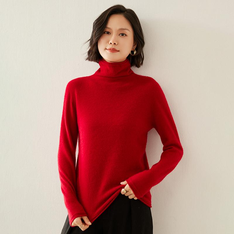 

Женский кашемировый свитер Qinghe cashmere 100% кашемир осенне-зимний кашемировый пуловер мягкий и теплый XXL красный