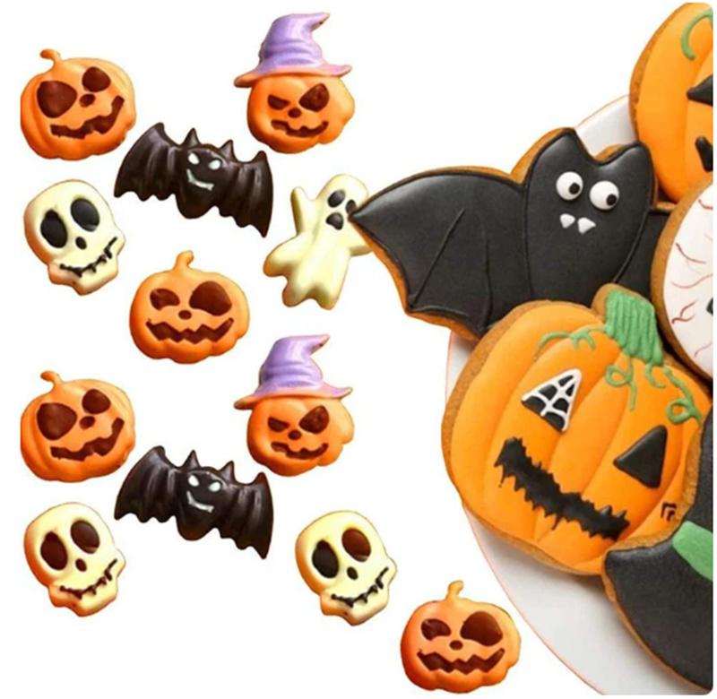 Halloween Scary Pumpkin Silicone Mold Ghost Hat Skull Ice Cube Chocolate Food Baking Tray Mold Cookie Biscuit Cake Baking Mold
