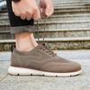 Fashion Retro Style Men's Casual Shoes Lightweight Knitted Walking Shoes Breathable Mesh Outdoor Traveling Flat Shoes