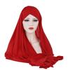 Women Muslim Islamic Headscarf Elegant Scarf Pure Color Artificial Silk Jacquard Weave Scarf Muslim Shawl