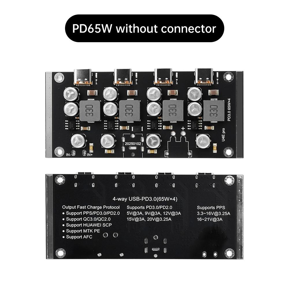 4-Way PD65W Fast Charging Module Type-C interface USB-A Support PD3.0/2.0 QC3.0/2.0 FCP AFC Fast Charging DC5.5*2.5/DC5.5*5.1