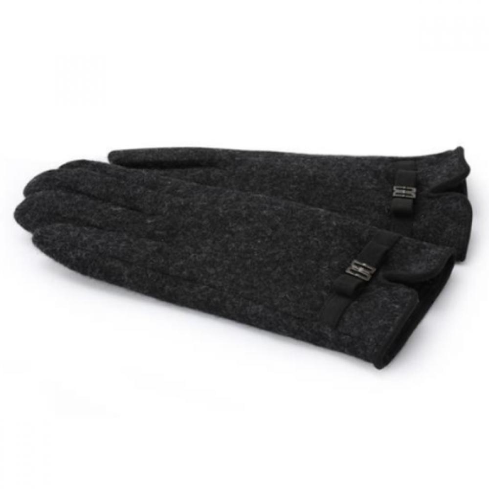 Daks Women S Dark Grey Wool gloveS Dd Ribbon Dcgv9f208g3