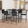 VidaXL 7 Pcs Garden Bar Set Table and Patio Chairs Garden Lounge Outdoor Terrace Furniture Resin 3064847