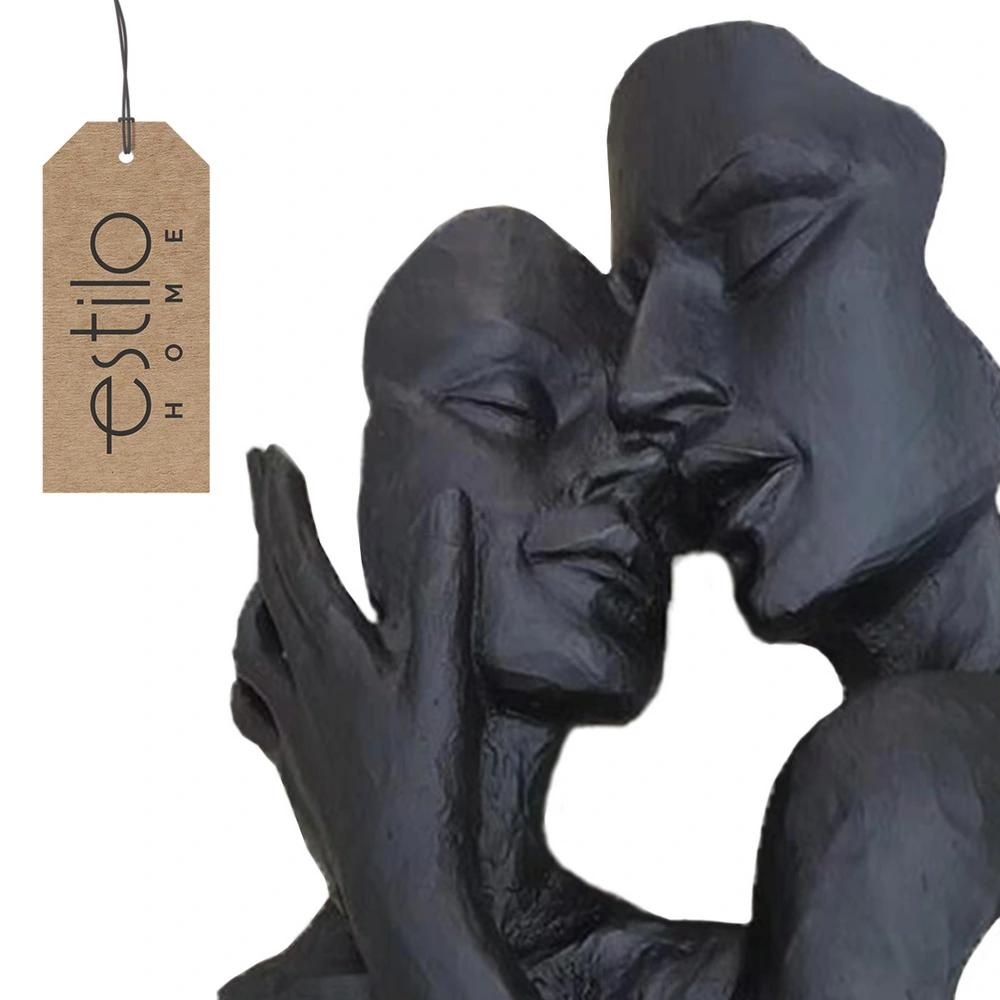 Modern Decorative Figurine - Decorative Sculpture Faces Lovers - FaceS Black