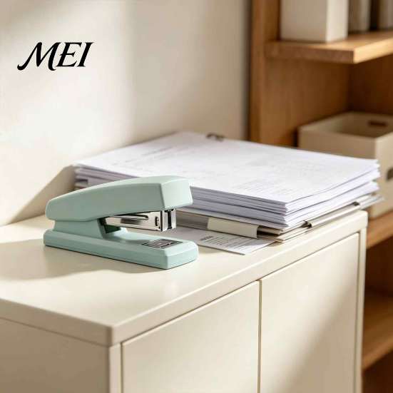 Easy Press Stapler for Comfortable Use Mini Stapler, with Ergonomic Curved Design, Handheld Morandi Color Desktop Stapling Tool Documents Office