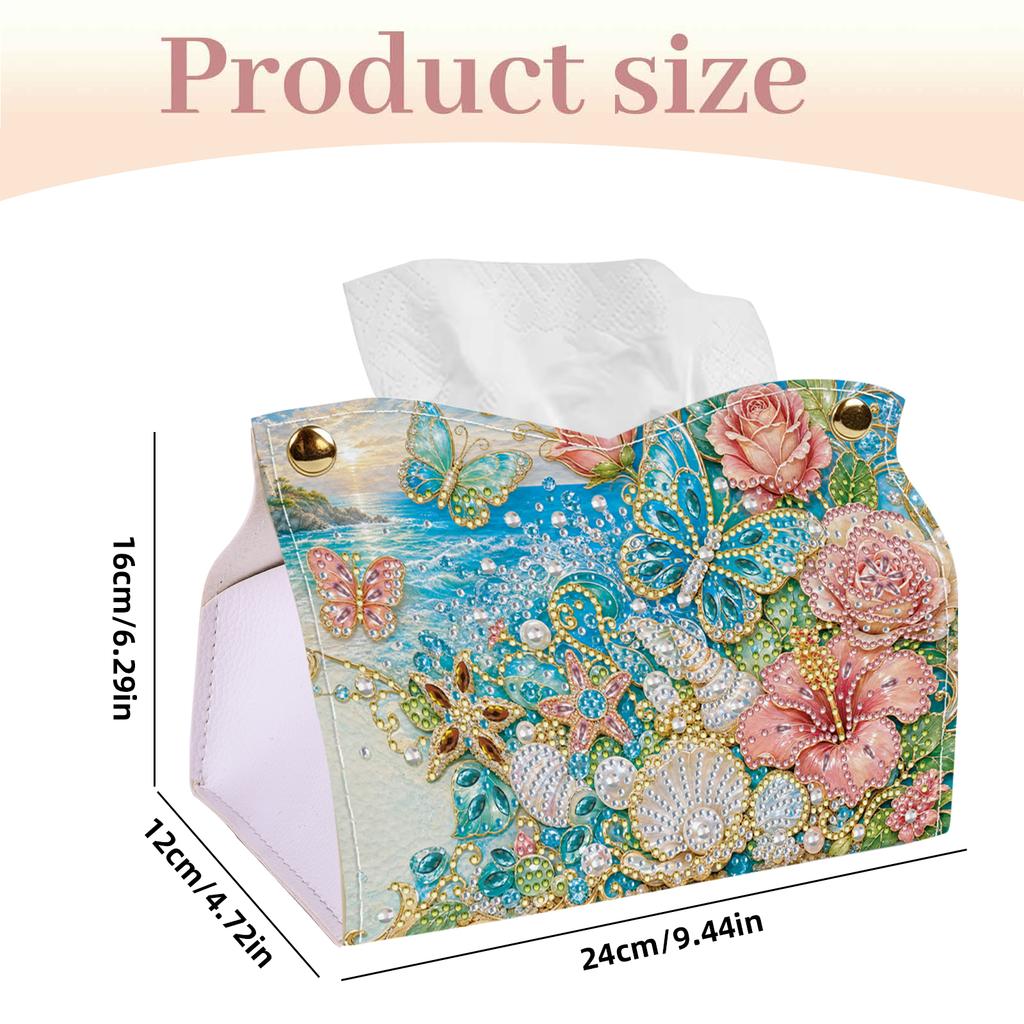 24cm 5D DIY Diamond Art Handmade Tissue Holder Reusable Rhinestones Decorative Tissue Box PVC for Home Car Desk Decoration Craft