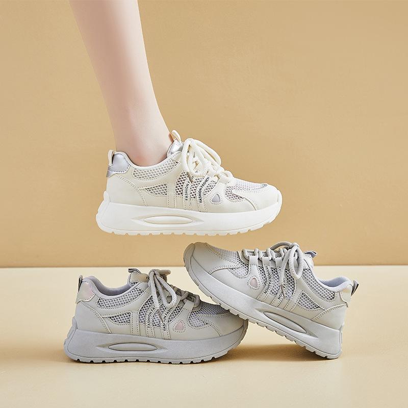 New Dad Shoes for Women In Summer Student Sports and Casual Shoes Mesh Breathable and Enhancing Height
