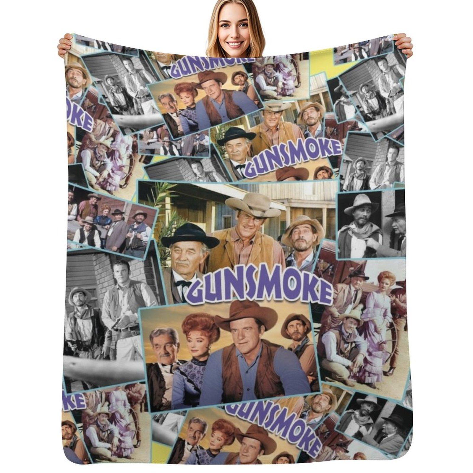Gunsmoke, smoking guns Throw Blanket Summer Cool Breathable Blanket for Sleeping Size: 75*100cm, Weight: 230 GSM