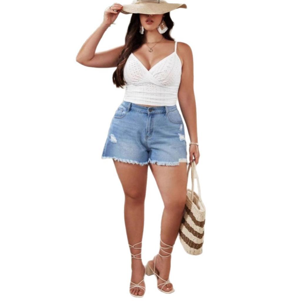 Women's Sexy Slim Hollow White Suspender Vest