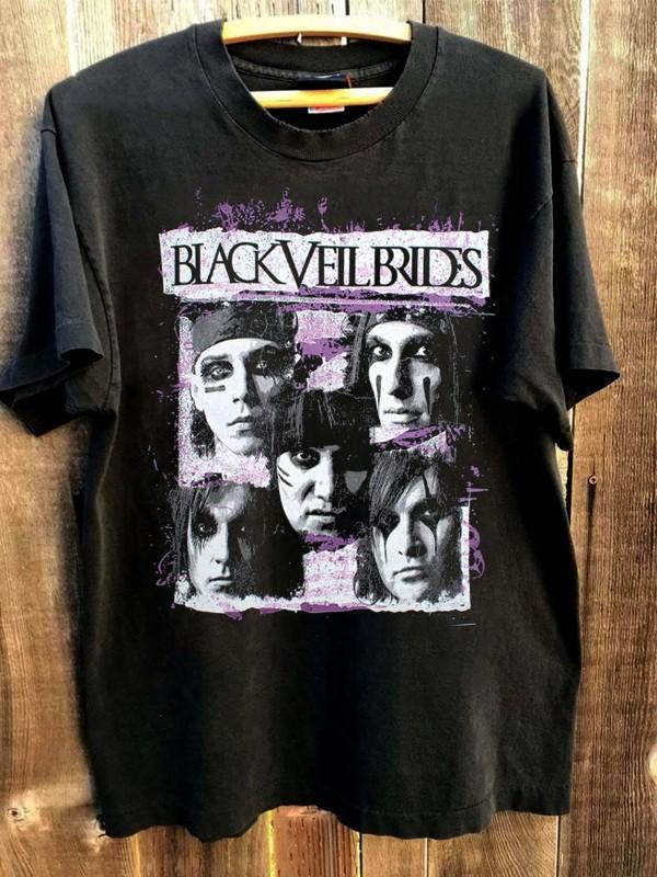 

Retro tee Black Veil Brides Grunge Faces TShirt Remake tee vtg NH23433 Unisex T-Shirt XXXL
