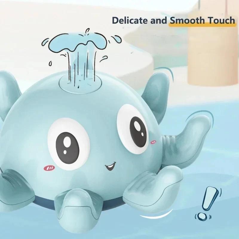 Bath Octopus Toy With Led Lights  Music - Auto Water Sprinkler Bpa-Free Baby Bath Time Toy For Toddlers (Pool Gift)