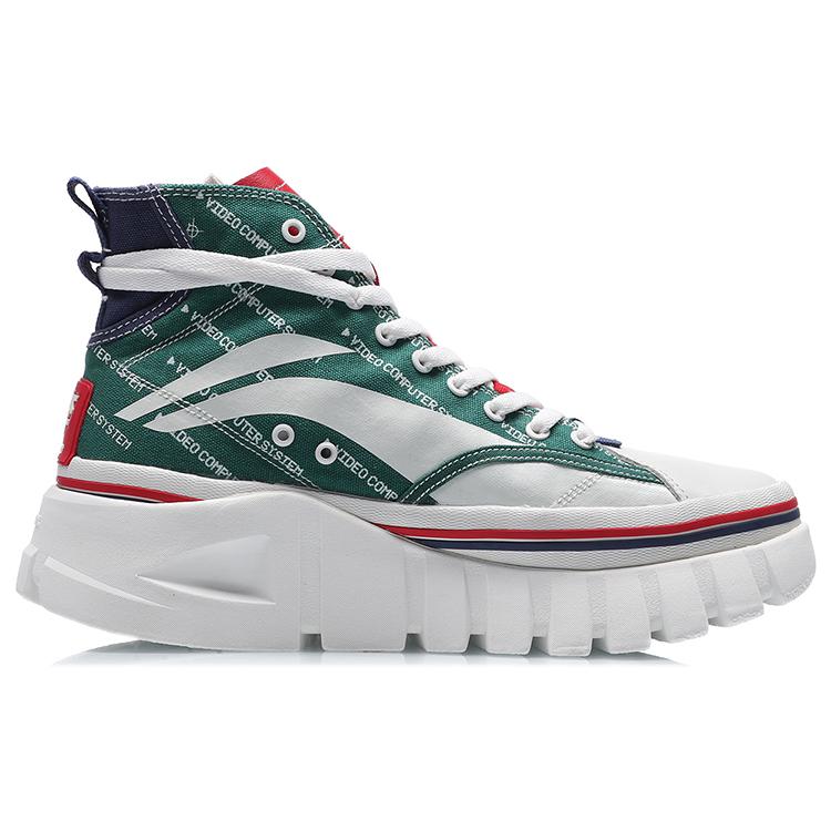 Li Ning Textile, TPU Cushioning Slip Resistant Abrasion Resistant High top Casual Shoes Women's Blue AGCP388-16