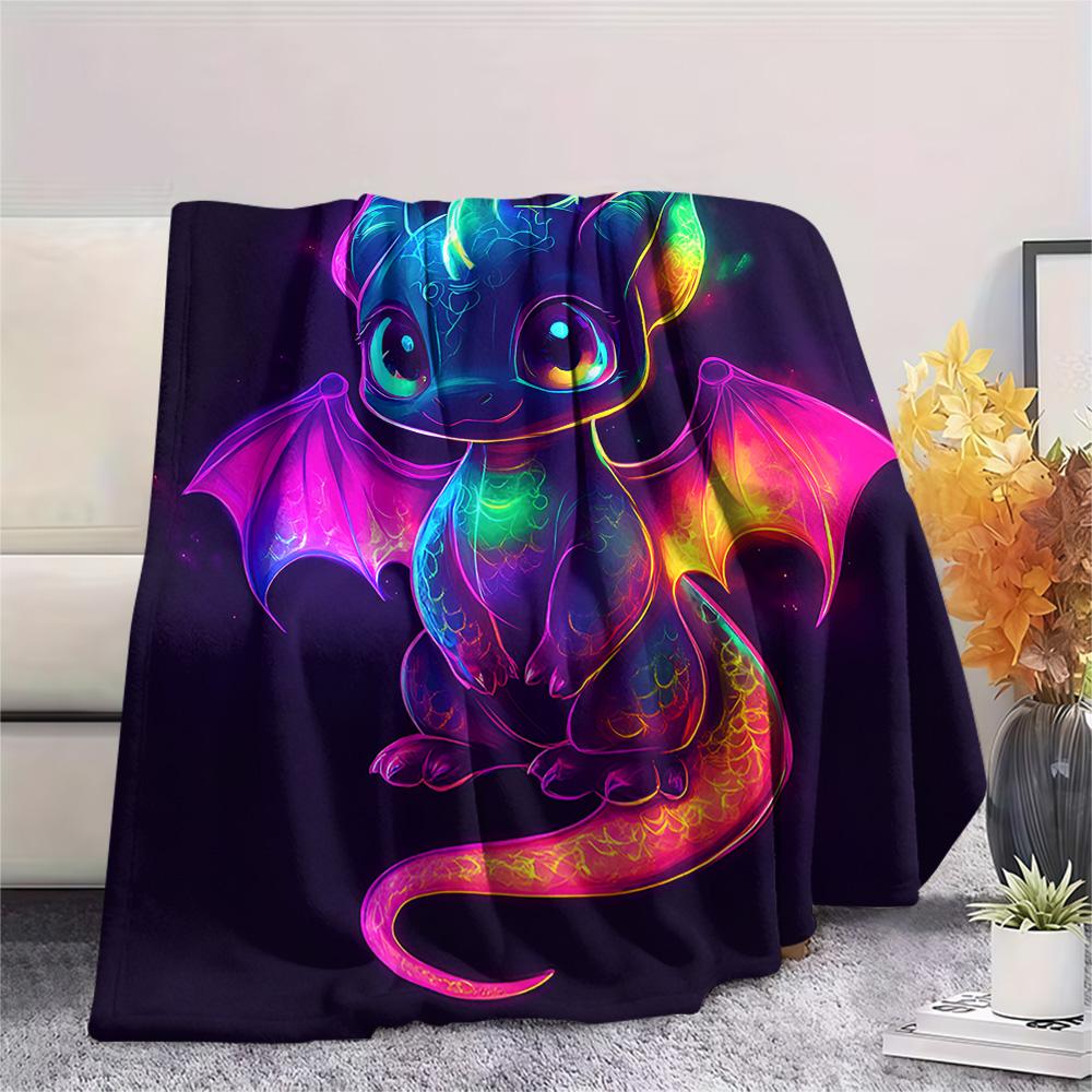 Flaneldecke mit Drachenmuster, Hohe Qualität, Bequem für alle Jahreszeiten, Heimdekoration, Wärme und Komfort, Perfekt für Weihnachtsgeschenke