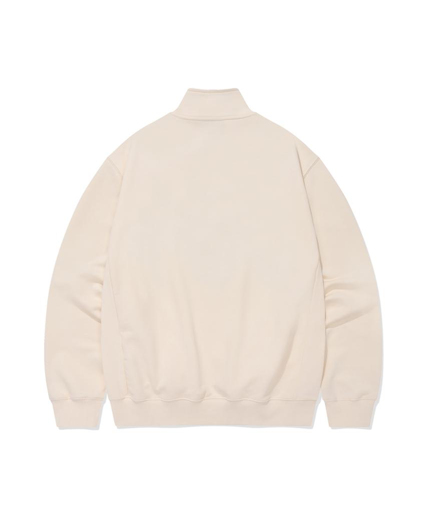 COVERNAT Arch Logo Half-Zip Sweatshirt Cream