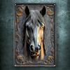 1PC 3D Metal Horse Head Wall Art Contemporary Equestrian Wall Decor For Home Office Bar Modern Plaque