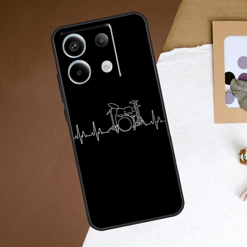 

Musical Instrument Drum Case For Redmi Note 13 Pro Plus 9 10 11 12 Pro 9S 10S 11S 12S Cover For Redmi 12 C 10C 13C Redmi Note 8 Pro