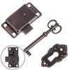 Antique Iron Door Lock Drawer Jewelry Wood Box Cabinet Wardrobe Cupboard Door Lock + Key Furniture Hardware for Home