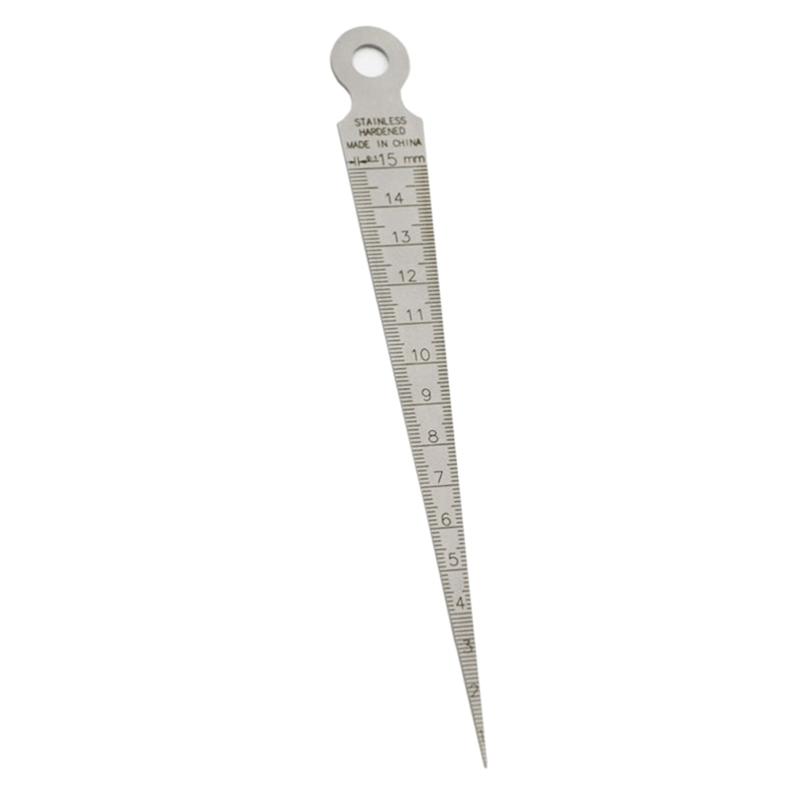 Stainless Steel 0-15mm Taper Gauge Aperture Scale Feeler Gauge Aperture Scale Hole Inspection Measuring Ruler