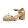 Gold Silber Frauen Sandalen Med Heel Kleine Große größe 33 52