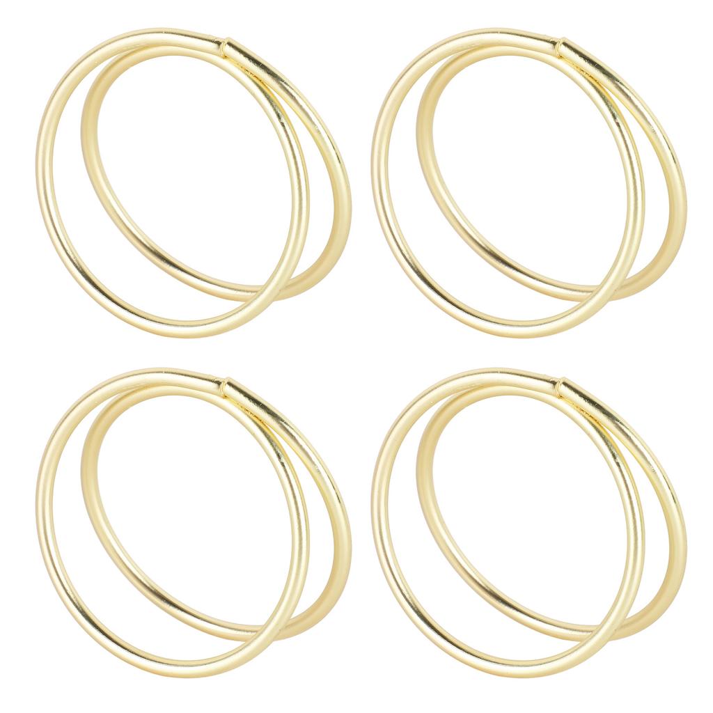 12pcs Spiral Napkin Rings Matte Gold Electroplating Prevent Fading Table Napkin Rings for Wedding Party Reception