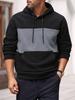 Autumn Winter Men's Fashionable Colour Blocking Sweater Outdoor Casual Sports Hooded  Moisture Wicking Comfortable Skin-friendly Breathable Tops