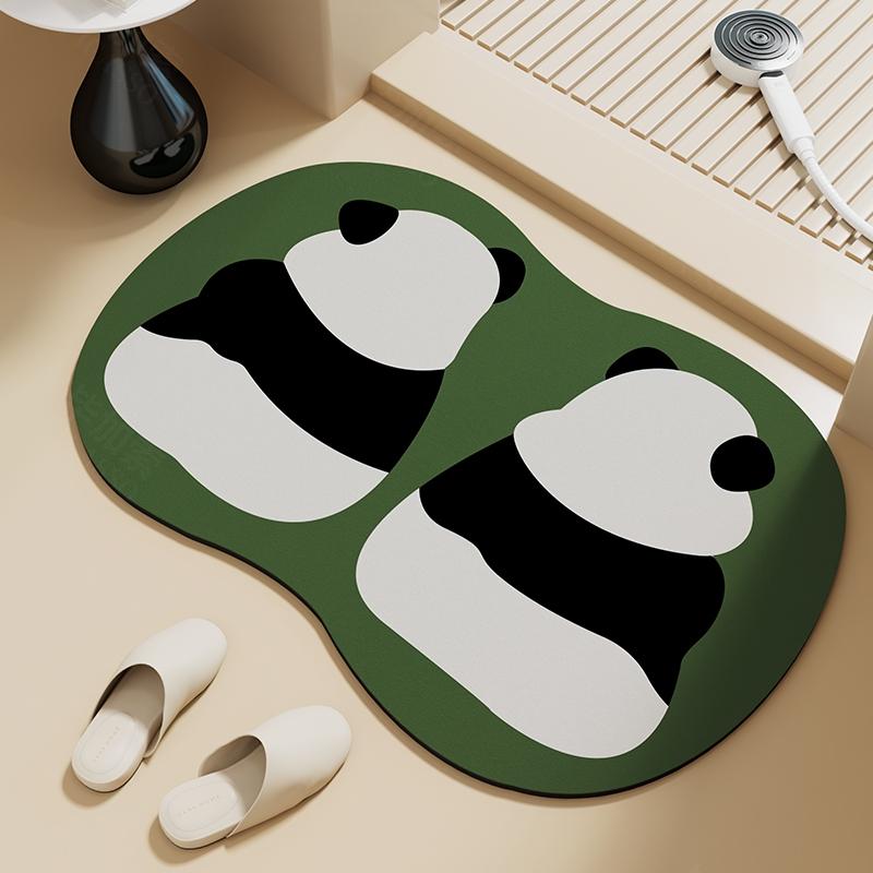 Toilet Floor Mat Panda Diatom Mud Bathroom Absorbent Mat Toilet Door Non-slip Quick-drying Foot Mat Bathroom Carpet Mat