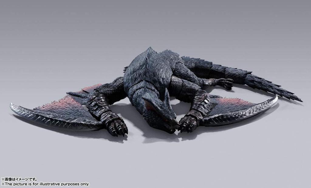 TAMASHII NATIONS MonsterArts Monster Hunter Iceborne Approximately 300mm ABS PVC Painted Action Figure S.H. World Nargacuga, &
