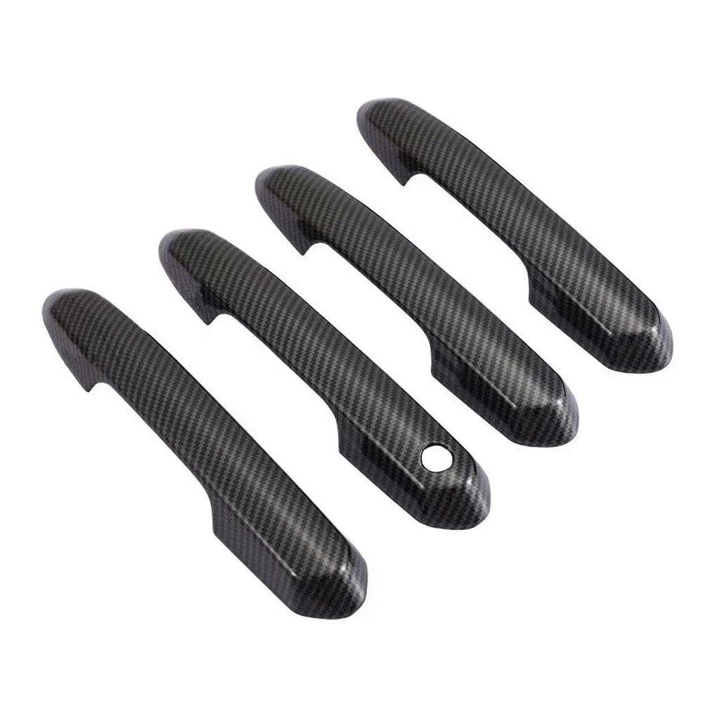 Car Decoration Door Bowl Handle Cover For Toyota Highlander XU70    Carbon Fiber Chrome Silver Cars Accessories