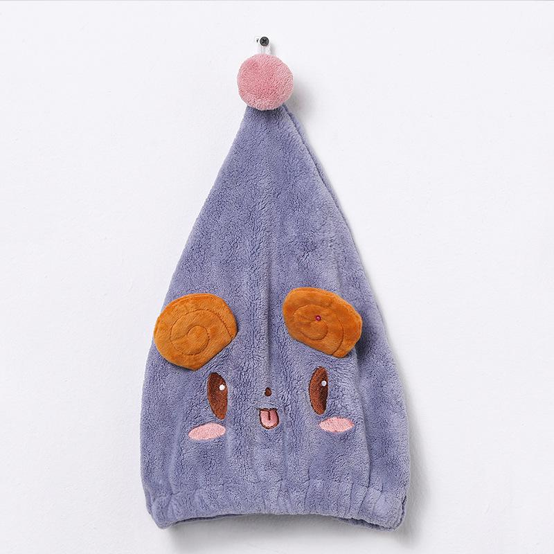 Cute Cartoon Antibacterial Quick-Dry Hair Cap - Super Absorbent, Elastic Bath Head Wrap Towel for Women