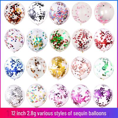 Transparente Pailletten-Latexballons für Partys und Hochzeiten, 2,8 g