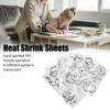 8pcs Colorable Heat Shrink Sheets Different Patterns Shrink Film Sheets  DIY Keychain