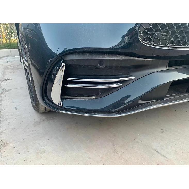 For Mercedes-Benz C-Class W206 C180 C200 C300   Car Accessories ABS Chrome Front Fog Light Lamp Cover Trim Molding Bezel