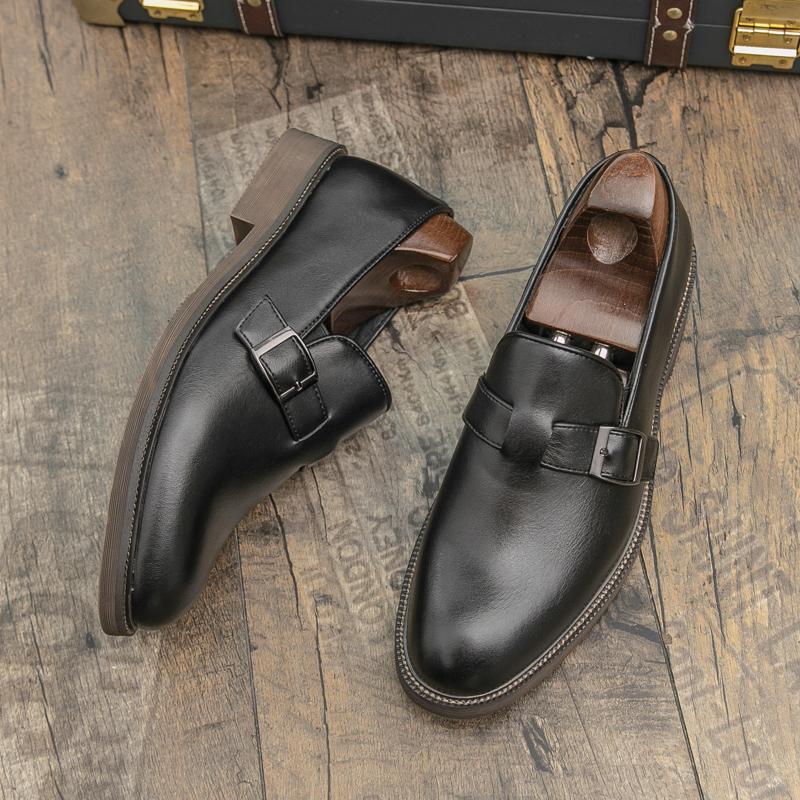 New Slip On Monk Strap Loafers New Men's Patent Leather Platform Shoes Designer Formal Wedding Dress Homecoming Footwear
