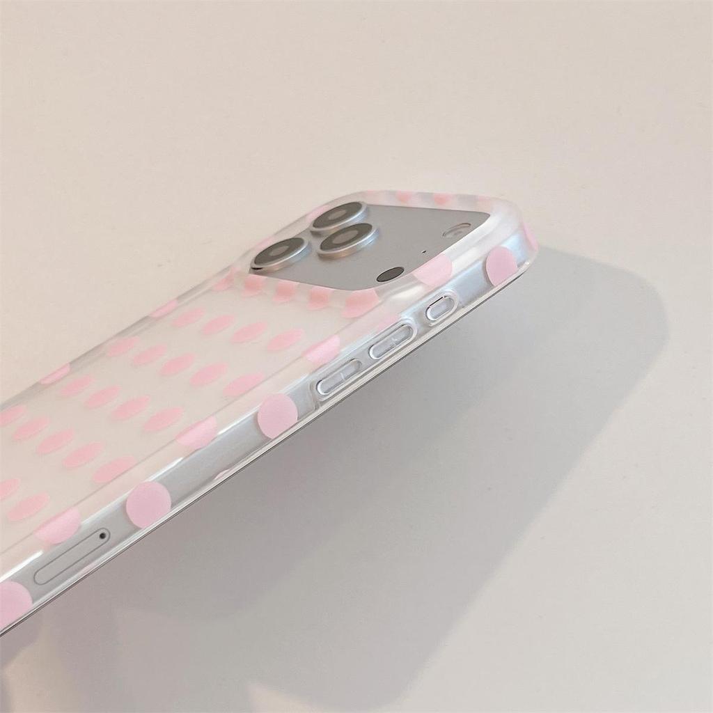 Drop-proof Frosted Polka Dot iPhone 14/13 Case for Apple 17/16/15 PROMAX