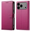 For iPhone 17 Pro Max Case Magnetic Snap Litchi Texture Leather Wallet Phone Cover with Wrist Strap