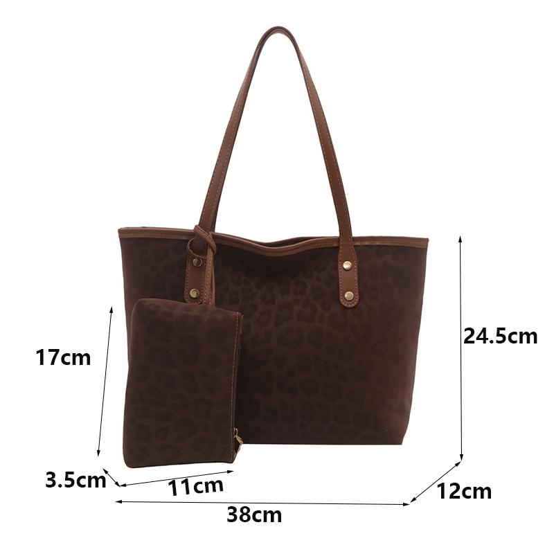 Leopard Print Women Shoulder Bag For Commuting Daily Used Casual Tote Bag Large Capacity Ladies Handbags And Purses