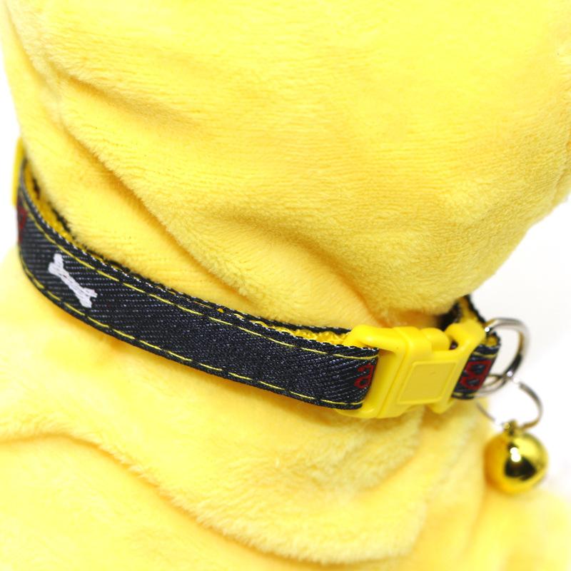 Pet Denim Collar Pet Bell Collar Cat Collar Dog Collar Applique Collar Jewelry