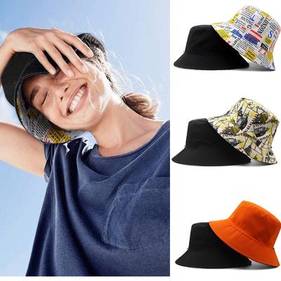 Reversible Fisherman Cap Big Head Bucket Hat Double-Sided Wear Outdoor Plus Size Adjustable 56-64cm for Men And Women