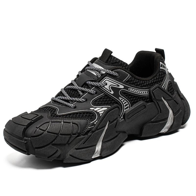 Spring and Summer Mesh Breathable Trendy Shoes, New Thick-soled Trendy Wear-resistant Sports Shoes, Men's Youth Running Sports Shoes