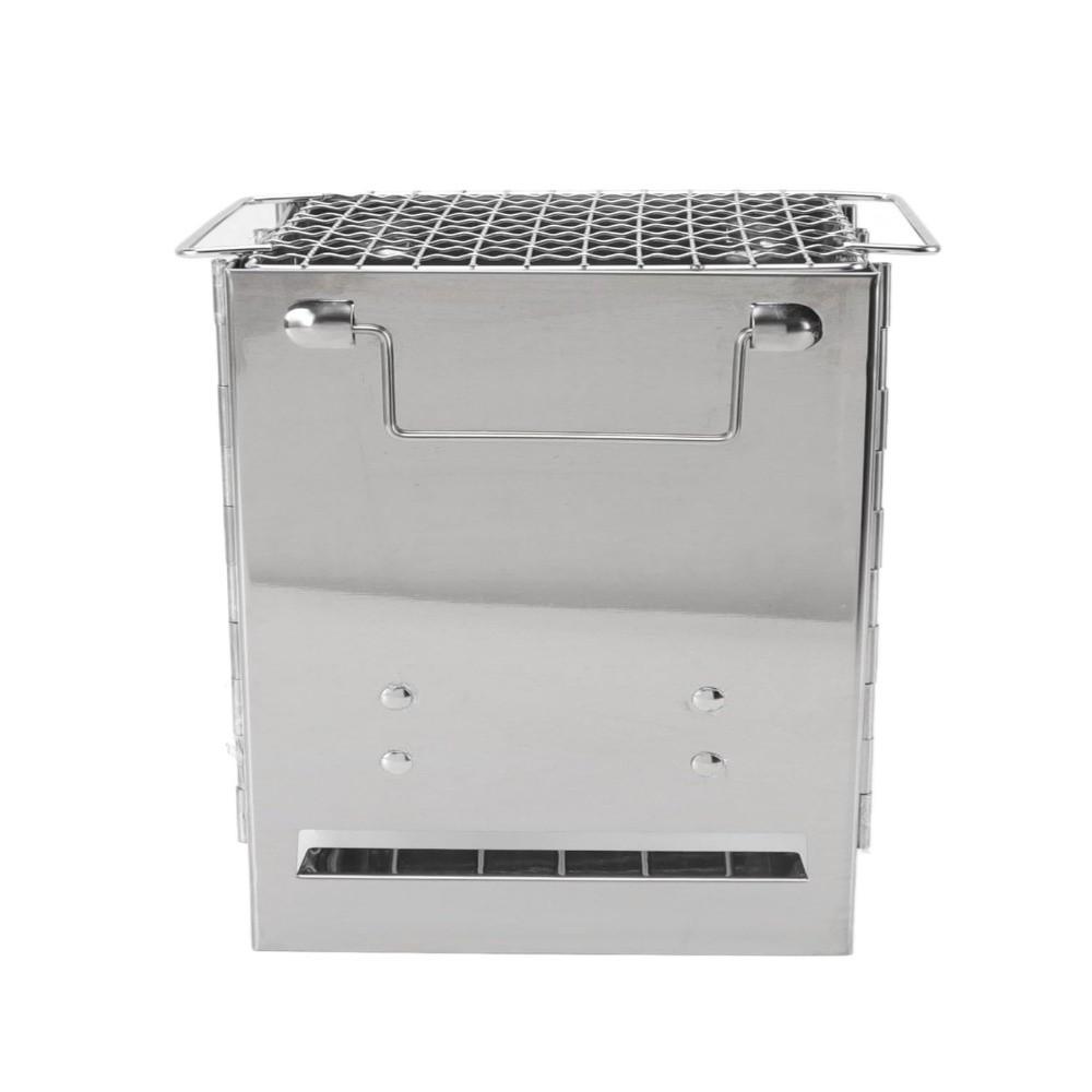 Folding Camping Wood Stove With Grill Box Stove Durable Campfire Stove  Hiking