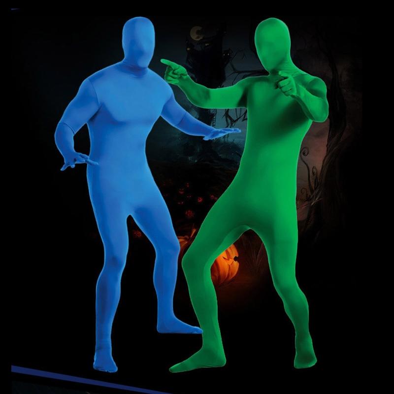 Tuta Intera Spandex Elasticizzato Costume Adulto Cromakey Collant Scomparire Uomo Unisex Body per Halloween Cosplay
