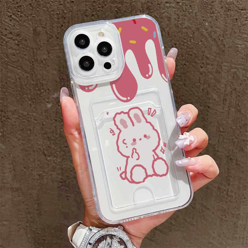 

Card Slot Holder Silicone Wallet Pocket Case For Samsung S23 S24 S25 Ultra A15 A25 A35 Xiaomi Redmi 15 14 12 13 iPhone 17 Air Cover Clear Phone Bumper Honor 8A/Huawei Y6 2019